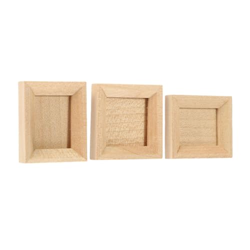 3 Stück Miniatur Fotorahmen Ornamente Mini Rahmen Bilderrahmen Miniatur Bildanzeige Winzige Bildanzeige Mini Rahmen Für Schmuck Mini Rahmen Dekoration Khaki Holz Toyvian von Toyvian