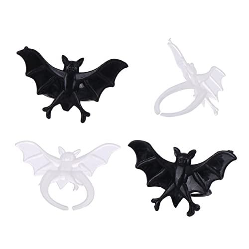 Toyvian 1 Halloween-Fledermausring Fledermäuse Die Schläger zappeln Spiel plastikring Halloween Party Decoration Halloween Bat Leuchtringe für Halloween leuchtende Ringe Black von Toyvian