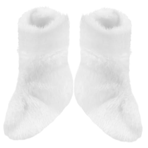 Toyvian 1 Paar Schuhe Puppensocken Puppe Verkleiden Sich Kleidung Puppenkleidung Puppe Verkleiden Zubehör Puppenstubensocken Mini-socken-dekor Miniatur Socken Puppenschuhe Plüsch Weiß von Toyvian