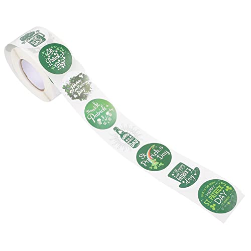 Toyvian 1 Rolle St. Patrick-Aufkleber Scrapbooking Sticker Scrapbook Stickers geburtstagszig Geschenkverpackung Aufkleber Aufkleber irischer runder Aufkleber Plastik Dark Green von Toyvian