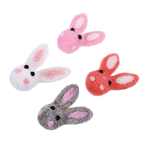 Toyvian 1 Satz 4 STK Handgemachtes Kaninchen Zubehör Hasenornamente Ostern-wanddekoration Hase Zum Nadelfilzen -bastelset Rucksack Comdum Koreanische Version Kind Schuhwerk Wollfilz von Toyvian