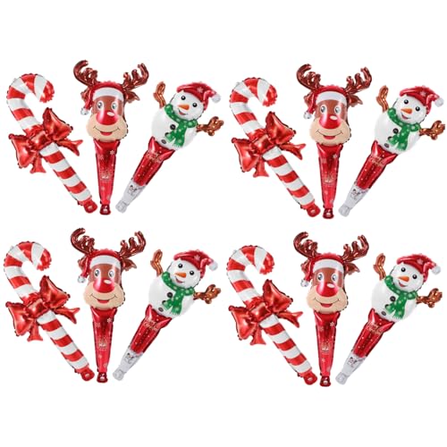 Toyvian 1 Satz Ballon aus Aluminiumfolie Ballonpumpe Weihnachtsballons Rentier weihnachts luftballons christmas balloon Cartoon-Schlauchboote aufblasbarer weihnachtsballon rot von Toyvian