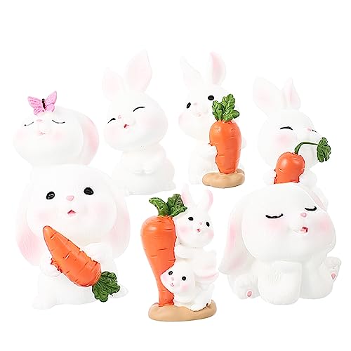 Toyvian 1 Satz Cartoon Kaninchen Ornament Aufblasbares Hasenschwanz Käfig Hühnerstall Chinchilla Ostermaske Heu Meerschweinchen Plüschtiere Hasen Bären Figuren 7 Stück von Toyvian