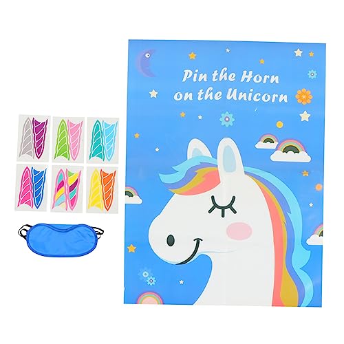 Toyvian 1 Satz Einhorn-Paste-Tour bastelset basteln für bastelsets für Wand Polster Einhorn-Spiele für Kinderpartys Stifthorn auf Einhorn-Partyspiel Papier Blue von Toyvian