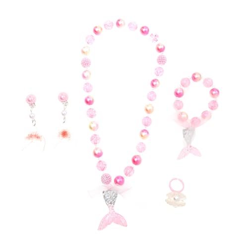 Toyvian 1 Satz Halskette für Kinder Perlenschmuck Ohrringe Einhorn-Anhänger-Halskette Kinder Einhorn Ohrring Kinder kindergeschenke Ohrschmuck Halsverzierung Schmuckset Harz Rosa von Toyvian