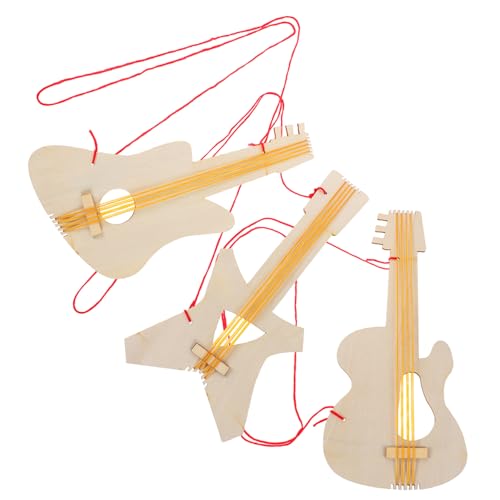 Toyvian 1 Satz Holzgitarre Diy Bastelausschnitte Coole Partygeschenke Für Holzausschnitte Unbemalt Gitarrenzubehör Graffiti-instrument Für Gitarrenstütze Hölzern 3st von Toyvian