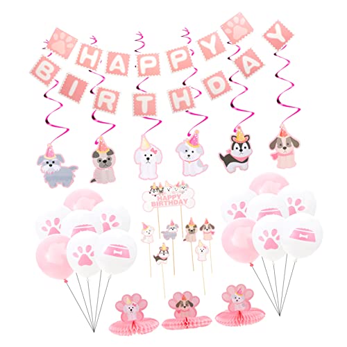 Toyvian 1 Satz Hundegeburtstagsdekoration dekorative Partyballons Welpen-Geburtstagsschmuck hundeballon Hundepartyzubehör Party-Layout-Ballons dekoratives banner der welpenparty Emulsion von Toyvian