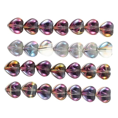 Toyvian 1 Satz Kristallperlen Mit Farbverlauf Glasperlen Bunt Schmuckperlen Set Perlen 8mm Charms-perlen Glaskristallperlen Für Die Schmuckherstellung Herzförmige Perlen Zum Basteln 80st von Toyvian