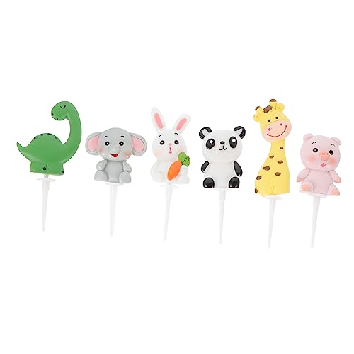 Toyvian 1 Satz Kuchendekorationsverzierungen Anzeige Cupcake -stand Dschungel-cupcake-topper Geburtstagsdeko Kindergeburtstags Dekoration Kuchen Schmücken Giraffen-skulptur Harz 6st von Toyvian