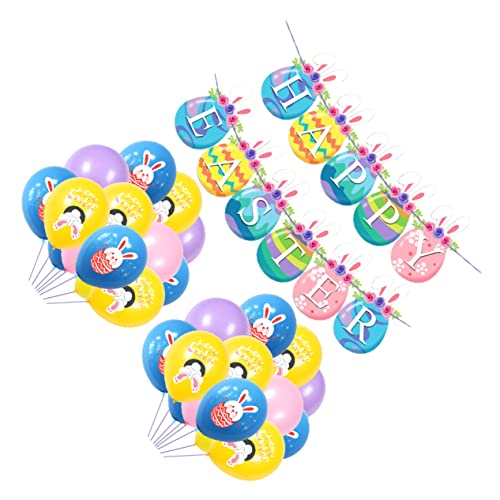 Toyvian 1 Satz Osteranzug Hasenballon Girlandendekor Hasen- Banner aus Kaninchenpapier ostern luftballons ostern dekoration osterparty Partyballon Emulsion Blue von Toyvian