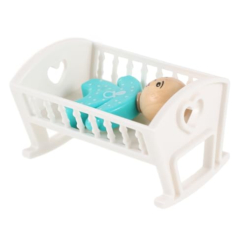 Toyvian 1 Satz Puppenhausbett Zubehör Für Puppenhäuser Puppenhaus-Badezimmer Puppenständer Miniaturen Bausatz Miniaturmöbel Peg-Puppen Puppenhausmöbel Mini- -puppenbett Holz von Toyvian