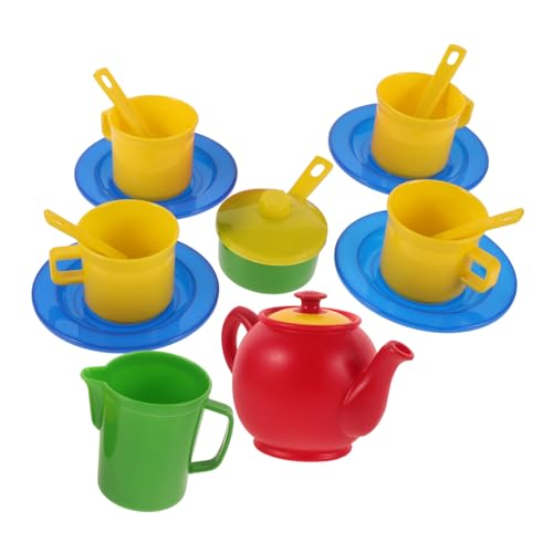 Toyvian 1 Satz Simuliertes Teeset Für Winziges Teegeschirr Spielzeughausverzierungen Miniaturgeschirr Hausspielzeug Tea-time-spielset Miniatur-hausdekor Plastik von Toyvian