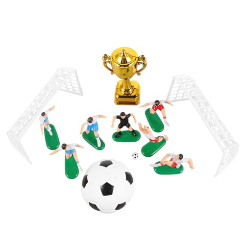 Toyvian 1 Satz Trophäen-fußballmodell Kuchendekoration Zum Thema Fußball Dekorationsset Für Fußballtorten Miniatur-haussport Fußballnetz-kuchenaufsatz Mini-fußball Plastik Wiederverwendbar von Toyvian