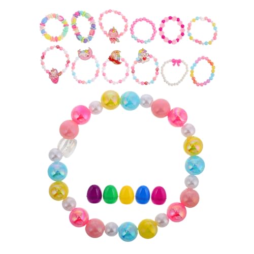 Toyvian 1 Set DIY Set Mit Handbemalten Eiern Für Osterparty Zubehör Klassenzimmer Dekoration Mit Bemalbaren Plastikeiern Zum Basteln Und Bemalen Inklusive Armbändern von Toyvian