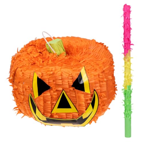 Toyvian 1 Set Halloween-Kürbis-Pinata Mit Stab-Jack-O-Laternen-Pinata Befüllbare Süßigkeiten-Pinata Gruselige Halloween-Pinata Für Halloween-Geburtstagsparty-Dekorationen von Toyvian