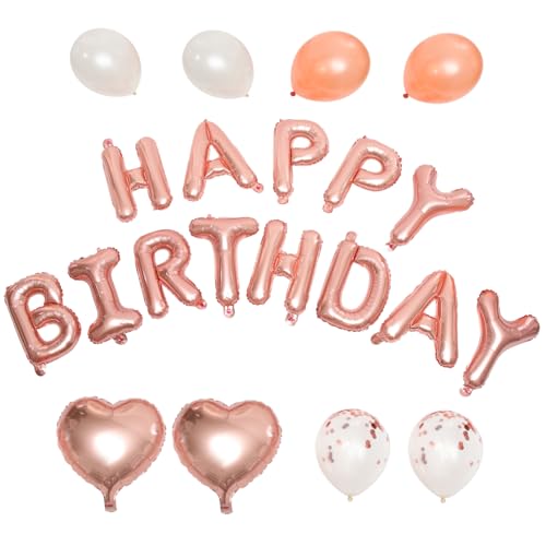 Toyvian 1 Set Happy Birthday Luftballons Rosegold Dekoration Ballon Set Für Frauen Geburtstagsfeier Deko Folien Und Latexballons Für Party Hochzeit Babyparty Festlichkeiten von Toyvian