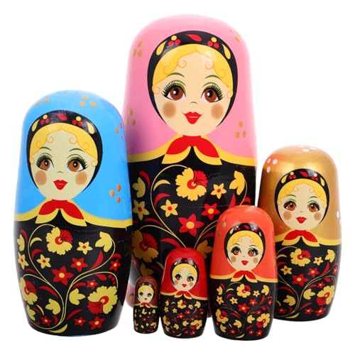 Toyvian 1 Set Matroschka Mädchen Für Stapelbare Puppen Basteln Nistpuppen Für Russische Nistpuppen Dekorative Stapelpuppen Holzbausatz Aus Holz von Toyvian