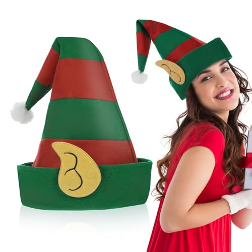 Toyvian 1 Stück Elfenhut Mit Ohren Weihnachtselfenhut Elfenkostümhut Weihnachtsmütze Für Erwachsene Weihnachtsfeiertagsparty-Kostümzubehör von Toyvian