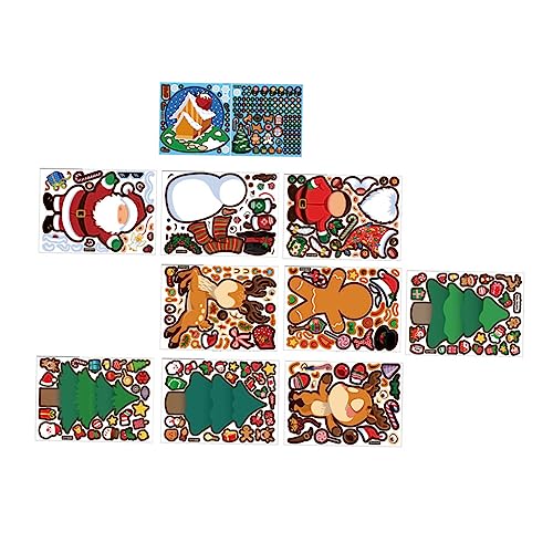 Toyvian 10 Blätter Weihnachtsaufkleber weihnachtssticker für weinachtsgeschenke Party Cute Sticker Kinderpartygunst DIY-Puzzle-Aufkleber Partyzubehör PVC von Toyvian