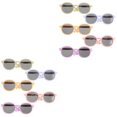 Toyvian 10 STK Puppenbrille Mini-Puppen-Brille Sonnenbrillen basteln Mini-Sonnenbrille für Puppen Spielzeug-Accessoires Puppenparty lustige Brillenspielzeuge Puppenzubehör Plastik von Toyvian