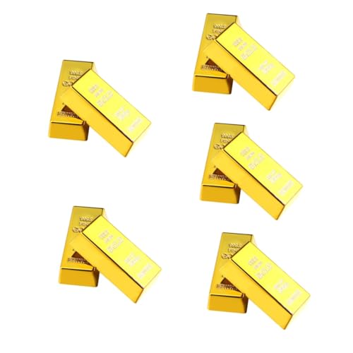 Toyvian 10 Stk Simulationsgold replikas replicas Goldene Dekoration replikate goldener Türstopper künstlicher Ziegel Golddekor goldene Backsteinverzierung aus Kunststoff Plastik von Toyvian