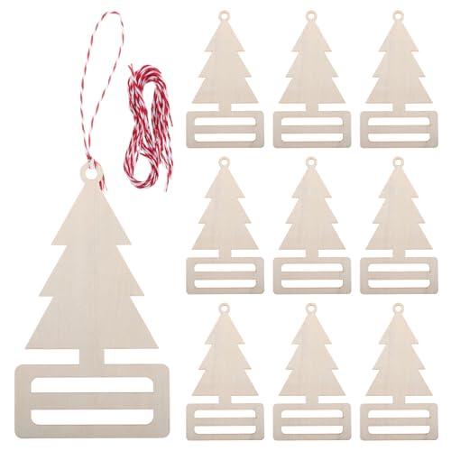 Toyvian 10 Stück Holz-Weihnachtsschmuck Unfertige Holzscheiben Hängende Ornamente Leere Holzschilder Bastelarbeiten Holzscheiben Holzbäume Hängende Anhänger Dekorationen Für Den von Toyvian