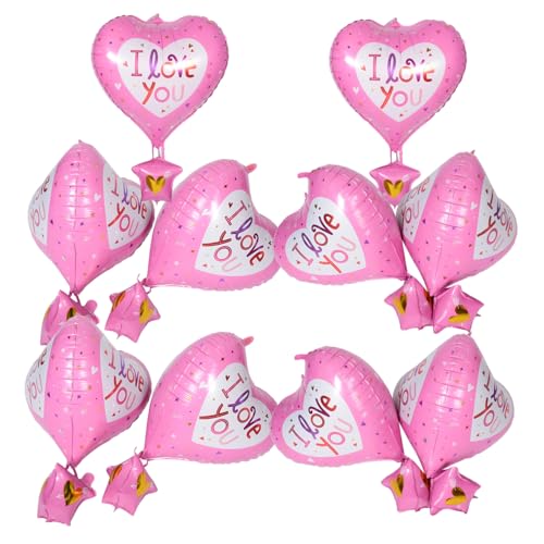 Toyvian 10 Stück Valentinstag Herzballons Für Kindergeburtstage Partydekorationen Rosa Heißluftballonform Für Geburtstag Babyparty Jahrestag von Toyvian