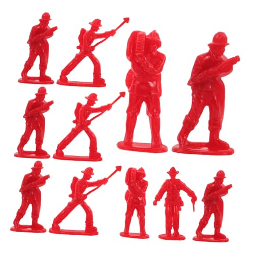 Toyvian 100 Stück Feuerwehrmann Ornamente Weihnachtsdeko Weihnachtsschmuck Mini Figuren Feuerwehrmann Sammlerfiguren Feuerwehrmann Kuchendekoration Feuerwehrmann Rot Kunststoff von Toyvian