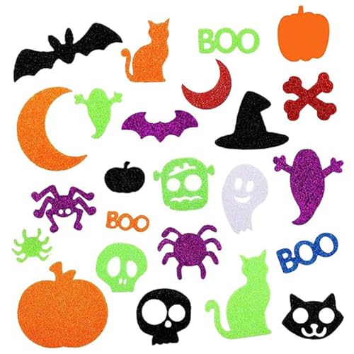 Toyvian 100St Halloween-Glitzerschaum-Bastelaufkleber Kürbisse im Freien Party Halloween-Schaumaufkleber Tür Halloween wanddeko Halloween Dekoration Schaum Aufkleber Urlaubsaufkleber Eva von Toyvian