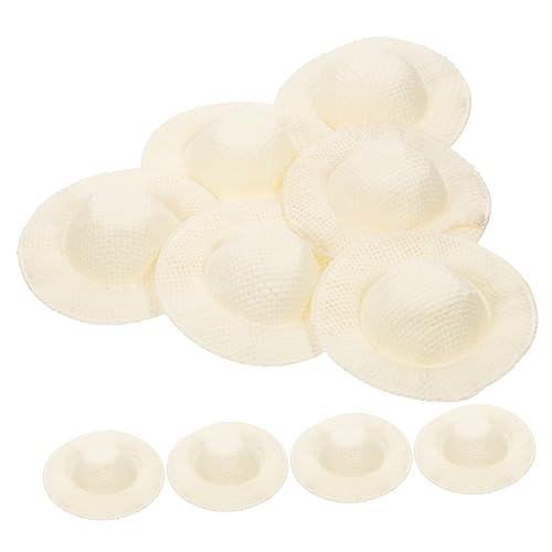 Toyvian 10St Mini-Hut Puppenhüte Puppen-Minihüte Strohhüte groß Strohhut süße Mütze puppenkleidung Puppen Kleidung Puppenkostüme kleine Strohhüte Mini-Strohhüte zum Basteln Stoff Beige von Toyvian