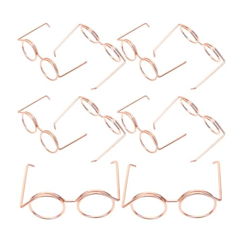 Toyvian 10St Puppenzubehör Puppen ferngläser Puppen kleiderschränke Puppen Kleidung Puppenteile Minipuppenbrille Puppengläser zum Basteln umrandete Puppenbrille Metall von Toyvian