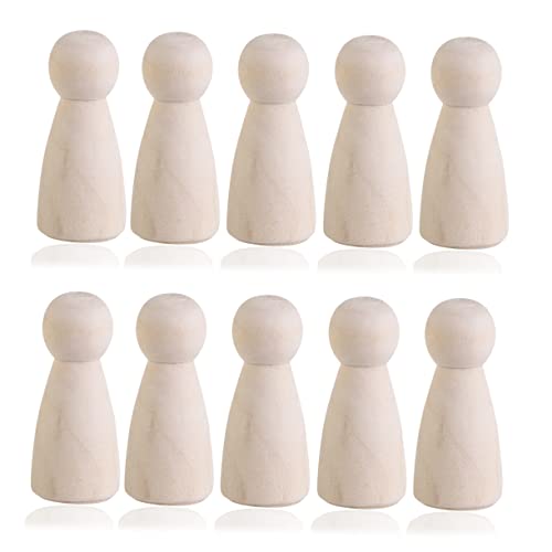 Toyvian 10st Holzfigur 6,5 Peg-puppen Unvollendet Leer Kleine Pfötchenmenschen Unbemalte Holzpuppe Menschenpuppe Aus Krippenset Mit Peg-puppe Kuchen Natürlich Kind Hölzern Sortiert von Toyvian