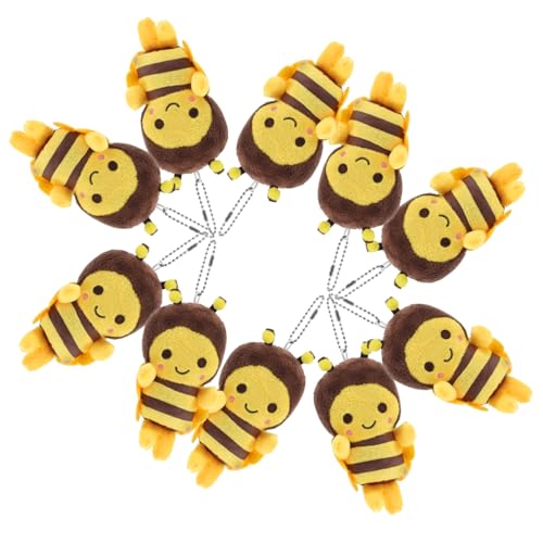 Toyvian 10st Kleiner Bienenanhänger Partygeschenke Mit Bienenmotiv Auto Ringe Kleine Kuscheltiere Bienen Zubehör Aufdecken Mr. Tumble Toys Bienen-schlüsselanhänger Halter Plüsch Yellow von Toyvian