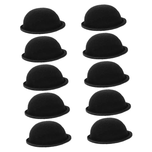 Toyvian 10st Mützenembryo Kleine Hüte Kleiner Zylinder Mini-bowlerhut Bowler-hüte Formeller Mini-Hut Miniaturhüte Mini-Hut Zum Basteln Puppenhüte Minihut Zum Basteln Kleiner Hut Eva Black von Toyvian