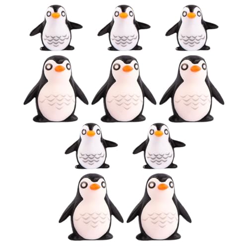 Toyvian 10st Pinguin-mikrolandschaftsornamente Mini-Pinguin Miniatur-Pinguin Miniaturtiere Pinguinfiguren Miniaturfigur Mini-Tiere Pinguin-kuchendekoration Pinguin- Partyzubehör Harz von Toyvian