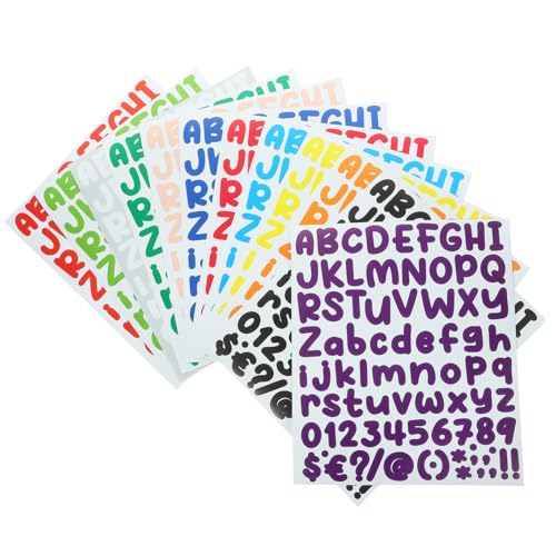 Toyvian 12 Blätter Scrapbooking Sticker Scrapbook Stickers Zahlendekoration ausreichende an Aufklebern Zeitschriftenbedarf Reflektierende dekorative Zahlenaufkleber Colorful von Toyvian