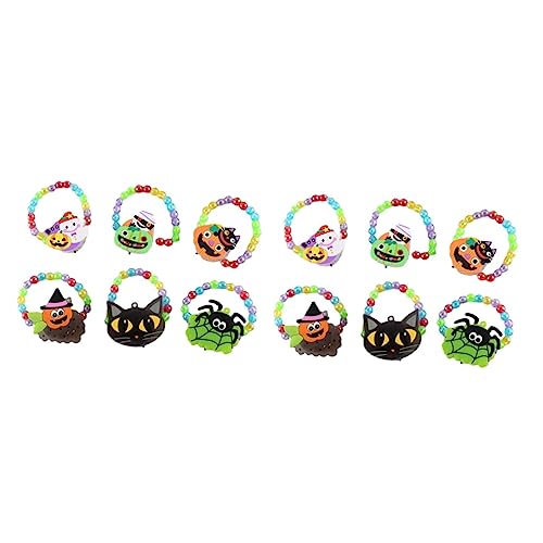 Toyvian 12 Stk Halloween-Armband LED leuchten armbänder Halloween-Party begünstigt Masse led ligts led-light uhrenarmbänder leuchtende Armbänder dekorative Handgelenkskette PVC weicher von Toyvian