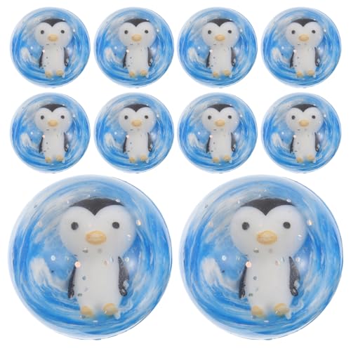 Toyvian 12 Stk Pinguin-Hüpfball kindergeburtstag pinguin Pinguin Geschenkideen für jungen Meereswellen Papiergewicht Kugelkerzen Butadienkautschuk Sky-blue von Toyvian