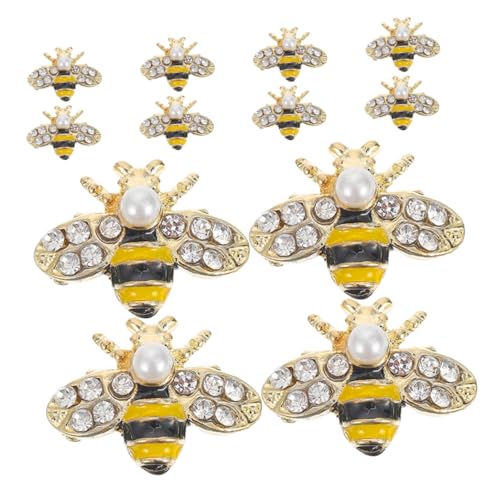 Toyvian 12St Bienennagelkunstzubehör nagel dekoration nägel zubehör nagel zubehör bienen Nagel Charms Nagelkunst- kawaii Nagelanhänger Nailart-Ornamente Zinklegierung von Toyvian