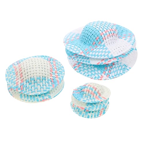 Toyvian 12St gestreiftes Hutzubehör Mini- Puppenkleidung Hut Mini-Hüte Puppen Kleidung Puppen Klamotten Spielzeuge schirmmützen Mini-Hut- Gestreifter Mini-Hut Papier Blue von Toyvian