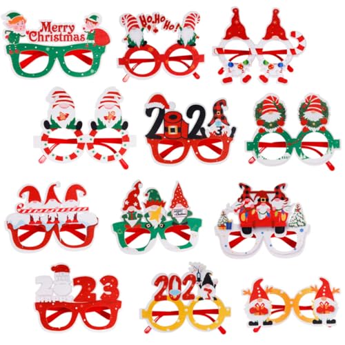 Toyvian 12pcs Weihnachtsfeier Brille Filz Brillen Frames Weihnachtsfeier Liefert Foto -requisiten von Toyvian