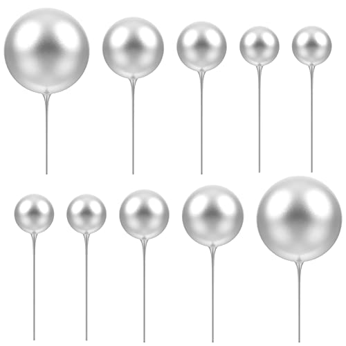 Toyvian 12st Kugelstecker Miniballon Selber Machen Dekorationen Für Ballonkuchen Kuchendekorationen Aus Silber Cupcake Topper Aus Schaumstoff Tortenkugeln Dekorationen Partybedarf Hochzeit von Toyvian