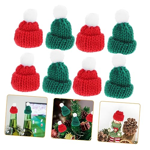 Toyvian 12st Mini-mütze Süße Puppenmützen Multifunktionales Flaschendekor Mini-strickmützen Faltbare Flaschenhüllen Flasche Zubehör Dekorative Puppenhüte Mini-Craft-hüte Kappen Wollgarn von Toyvian