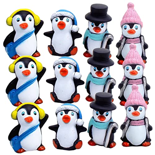 Toyvian Positive Penguin 12st Winter-pinguin-ornament Pinguin-becher Pinguin Kuchen Pinguine Kleine Terrarienfigur Positiver Pinguin Kleine Pinguinfigur Pinguin Plüsch Kleine Pinguinstatue Vinyl von Toyvian