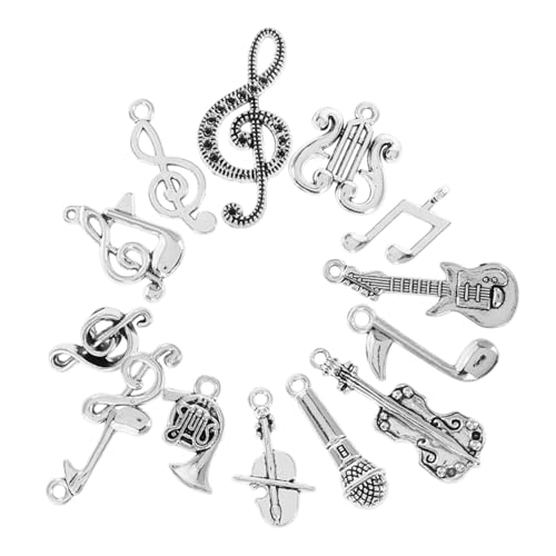 Toyvian 14St Musikzubehör Violine Anhänger Musikalisches Accessoire Einzigartige Schmuckstücke Violinenschmuck Musikalisches Zubehör Gitarrenzauber Geigenanhänger Metall Silver von Toyvian