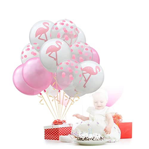 Toyvian 15 Teiliges Flamingo Ballon Set 12 Zoll Latex Ballons Rosa Mit Punkten Für Tropische Hawaii Party Hochzeiten Babypartys Und Geburtstagsfeiern Luftballons Für von Toyvian