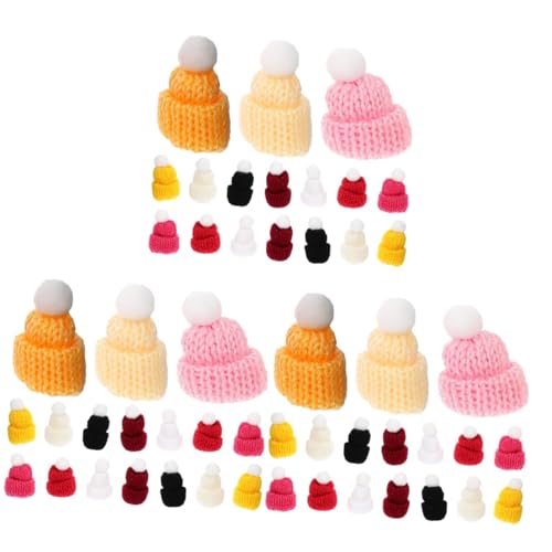 Toyvian 150 STK Mini-Mütze Mini Strickmützen Puppenhüte Minihüte zum Basteln Mini-Puppen Winzige Hüte Partyhut Weihnachtsmützen Hutschmuck Mini-Hutverzierungen Polyester von Toyvian