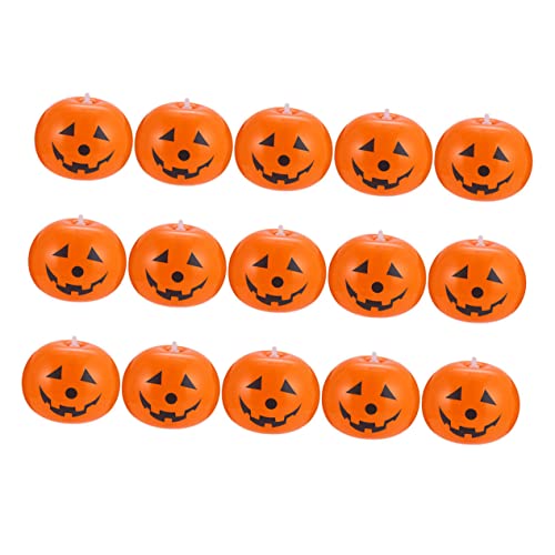 Toyvian 15St Kürbis Ballon Jack-o-Lantern-Ballon weiße Luftballons LED-Leuchtballon halloweenkürbis halloween aussendeko Halloween-Elemente-Ballon Halloween-Versorgung Knopfbatterie Orange von Toyvian