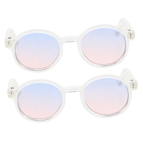 Toyvian 2 Paar Puppe Mini-Brille Damen-Sonnenbrille Sonnenbrille in Herzform Zubehör lustige Sonnenbrillen für Frauen Sonnenbrille polarisiert kleine Plastikgläser lustige Brillendekore von Toyvian