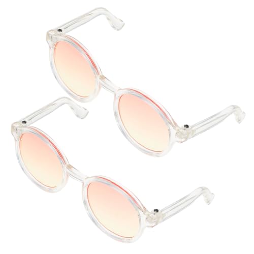 Toyvian 2 Paar Puppe Mini-Brille Damen-Sonnenbrille quadratische Sonnenbrillen für Damen Stern-Sonnenbrille Sonnenbrille Damen kleine Puppensonnenbrille dekorative Puppenbrille Plastik von Toyvian